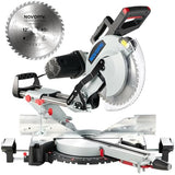 NOVORIK 12" Double Bevel Compound Sliding Miter Saw, Double-Bevel Corded Miter Saw with Laser Guide & 15-Amp Heavy-Duty Motor, Sliding Miter Saw with TCT Saw Blade for Woodworking novorik