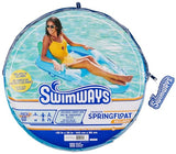 SwimWays Spring Float Premium Recliner Pool Lounger, Inflatable Pool Floats Adult with Fast Inflation for Ages 15 & Up, Sky Blue