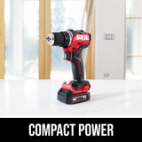 SKIL PWR CORE 12 Brushless 12V 1/2 In. Compact Varible-Speed Drill Driver Kit with 1/2'' Single-Sleeve, Keyless Chuck & LED Worklight Includes 2.0Ah Battery and PWR JUMP Charger - DL6290A-10 Skil