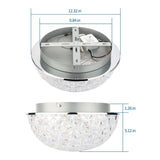 DAKASON LED Ceiling Light Fixture Flush Mount, Crystal Chandelier Modern Ceiling Light for Kitchen, Hallway, Living Room, Foyer, Closet, 12In 15W 1640LM, 3/4/5000K CCT Selectable, Dimmable DAKASON