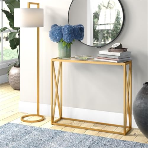 Arlo 36'' Wide Rectangular Console Table in Brass Henn&Hart
