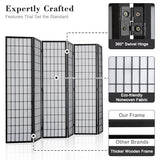 WelFurGeer 6 Panel Shoji Screen Room Divider, Folding Privacy Screens, Room Partitions and Dividers, Decorative Room Dividers, Wall Dividers for Room Separation, Japanese Room Divider for Home (Black) WelFurGeer