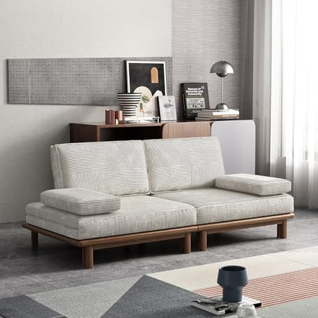 Lartis 78.7" Sofa Bed, Sleeper Pull Out Couch, Modern Couch Convertible Modern Futon for Living Room/Apartment/Bedroom, Modular Design Sofa,Full Solid Wood Frame Lartis