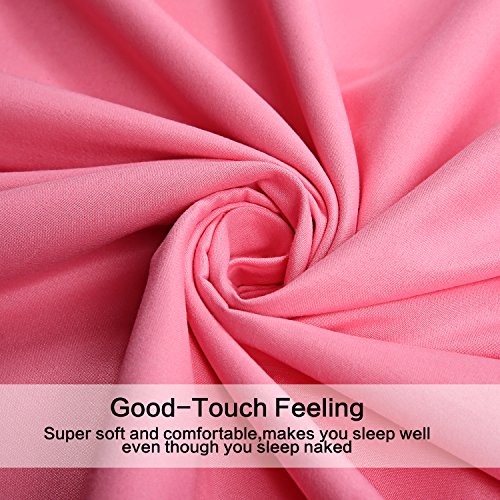 4 Piece Bed Sheet Set (Full,Peach Pink) 1 Flat Sheet,1 Fitted Sheet and 2 Pillow Cases,Brushed Microfiber Luxury Bedding with Deep Pockets Best Season