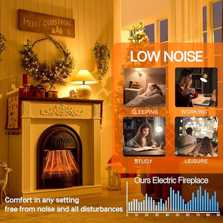 45" Electric Fireplace with Mantel, Electric Fireplace Heater, Fireplaces TV Stand w/Freestanding for TVs Up to 55", 30" Fireplaces Insert Entertainment Center with Realistic 3D Flame for Living Room LIDYUK
