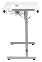 Rollaway II Compact Portable Folding Sewing Table, Silver/White Sew Ready