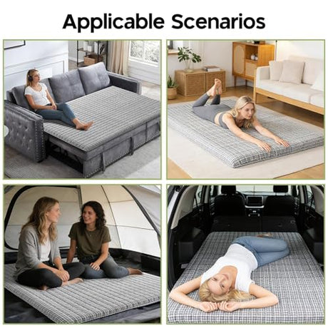 SLANKE Japanese Floor Mattress Twin Size – 3.2" Thick High-Density Foam Futon Mattress, Roll-Up Tatami for Hard Floor Sleeping, Space Saving, Small Apartment Living & Minimalist Japanese Style (Grey) SLANKE