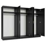 Madesa 6 Doors Storage Cabinet with Ample Shelves Space 94" L Utility Armoire Closet Entryway and Bedroom Organization Unit - Black Madesa