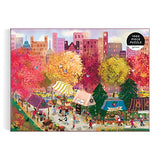 Galison Autumn at The City Market – 1000 Piece Puzzle Fun and Challenging Activity with Bright and Bold Artwork of A Fall Day at A Farmer’s Market for Adults and Families Galison