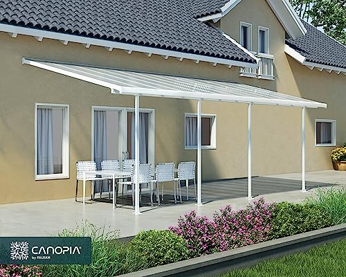 Palram HG9324 Feria Patio Cover, 10' x 24', White - WoodArtSupply