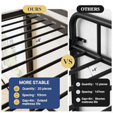 Allewie 72 Inches Tall Loft Bed Twin Size with Ladder and Safety Guardrail for Teens and Adults, Heavy Duty Metal Single Loft Bed for Small Space, Noise Free, Black Allewie