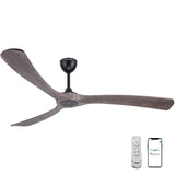 Ovlaim 72 Inch Large Wood Smart Wifi Ceiling Fan without Light, 3 Blade Indoor Outdoor High CFM Quiet DC Motor Ceiling Fan No Light Ovlaim