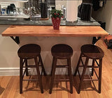 FOF FRIEND OF FAMILY Industrial Rustic Wall-Mounted Table, Dining Table Desk, Pine Wood Wall-Mounted Bar Tables (24”X 14“) FOF FRIEND OF FAMILY
