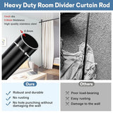 Room Divider Curtain Rod, No Drilling Rod, 48-120inch (H) 28-144inch(W) Adjustable Partition Hanging Room Dividers, Room Partitions and Dividers Floor to Ceiling Self Stand for Space Partition Black CALCHELE