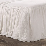 Lush Decor Ruffle Skirt Bedspread Set - 2-Piece Luxurious Farmhouse Bedding - Elegant Ruffle Detail - Timeless Style - Soft Lightweight Sheets - Twin, White Lush Decor