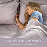 ClevaHome Queen Size Sheet Set - 6 Piece Soft Breathable Luxury Bed Sheet Set - Shrinkage & Fade Resistant Embroidered Bedding Sheet with Deep Pocket, 2 Extra Pillowcases (Queen, Purple Dove) Cleva