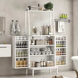 Semoic 51" Pantry Cabinet, Kitchen Storage Cabinet with Storage Shelves, Modern Kitchen Hutch with Microwave Stand, Adjustable Shelves, Food Pantry Cabinet for Dining Room (White) Semoic