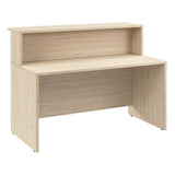 Bush Business Furniture Arrive 60W x 30D Reception Desk with Shelf in Natural Elm, Modern Receptionist Station for Office Waiting Room Bush Furniture