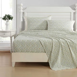 Laura Ashley - King Sheet Set, Breathable Percale Cotton Bedding with Deep Pockets, Chic Home Decor, Oeko-Tex Certified (Tierney Green, King) Laura Ashley