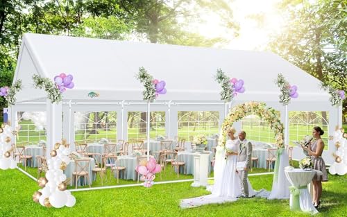 COBIZI 20x30 Party Tent Heavy Duty Waterproof Outdoor Gazebo White Event Shelter Wedding Canopy for Parties BBQ Commercial with Removable Sidewall Windows, Powder Coating (Better Than Galvanized) COBIZI