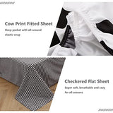SUCSES Cow Print Queen Comforter Set with Sheets 8Pcs Bed in A Bag Queen Size Bedding Set Geometric Black and White Duvets for All Season SUCSES