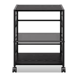 DEVAISE Mobile 3-Shelf Printer Stand with Adjustable Shelves, Modern Printer Cart with Large Storage Space, Printer Stand for Home Office, Black DEVAISE