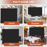 Room Divider, 72x72Inch Large Single Panel Privacy Screen with Thickened Fabric,Freestanding Partition Wall for Room Separation,Portable for Indoor Office,Bedroom,Outdoor Patio,Black FCCRETA