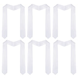 Tongcloud 6pcs 70 Inch Unisex Graduation Stole Sash Adult Plain Sublimation Graduation Stole Plain Satin Stole for Men Women(White) Tongcloud