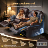 Aotolo Power Reclining Loveseat Sofa with Console, Wall Hugger RV Recliner Couch, Home Theater Seating with Heating & Massage, Bluetooth Speaker, LED Light, USB & Type-C Ports, Storage Armrests