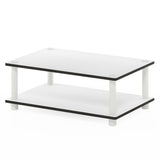 Furinno 11172 Just 2-Tier No Tools Coffee Table, White w/White Tube Furinno