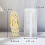 Religious Virgin Mary Statue Silicone Mold Virgin Mary Candle Molds for Candle Making Supplies Wax Tools Virgen Maria Candle Mold Silicone Molds for Resin Concrete Plaster Epoxy Molds Home Decor RUIYDZ