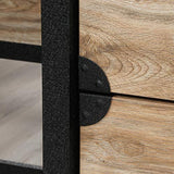 Sauder Steel River L-Shaped Desk, L: 59.84" x W: 57.32" x H: 29.53", Milled Mesquite Finish Sauder