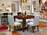 East West Furniture OXAB5-AWA-05 5 Piece Kitchen Table Set for Small Spaces Includes a Square Modern Dining Table and 4 Parson Kitchen Chairs, 36x36 Inch, Antique Walnut East West Furniture
