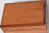 Large Solid Rosewood Border Engraved Wood Urn - Adult Hand Carved Wooden Urn - Large Wood Urn - Wooden Urn with Free Bag MEMORIALS 4U