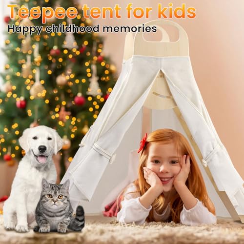 Sehloran Large Size 8 in 1 Pikler Triangle Set with Pinball Game and Tent for Kids, Foldable Toddler Climbing Toys Indoor, Natural Wooden Montessori Climbing Set Jungle Gym with Arch&Ramp&Ladder