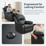 Trygoal Manual Recliner Chair, Nursery Rocking Chair, Recliner Chair for Adults, Lazy Boy, Gaming Recliner wih Overstuffed Arms, Suitable for Home Theater, Living Room, Bedroom, Black