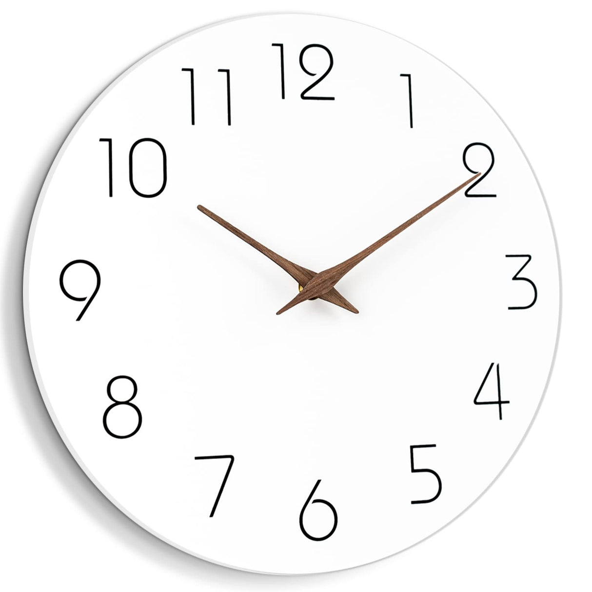 Mosewa Wall Clock 10 Inch Silent Non Ticking Wood Wall Clocks Battery Operated - Wooden White Modern Office Simple Minimalist Clock Decorative for Kitchen,Home,Bathroom,Living Room(10" White) Mosewa