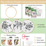 Ohcol 3 Sets Hummingbird Embroidery Kit for Beginners Needlepoint Kits for Adults Cross Stitch Kits with Clear Instructions,Easy Funny Stamped Bird Patterns Fabric Hand Crafts
