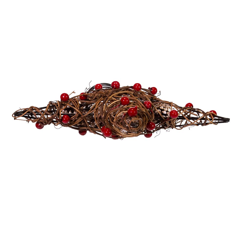 Kurt S. Adler 12-Inch Natural Brown Star Treetop with Berries Tree Topper, Multi Kurt S. Adler