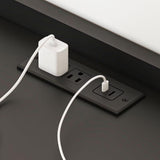 9 Drawer Dresser with Charging Station, Wide Chest of Drawers for Closet with LED Light, Modern Drawer Organizer Cabinet for Bedroom, Living Room, Entryway, Hallway, Black DalyLuxa