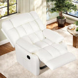 Trygoal Oversized Recliner Chair, Leather Recliner Adjustable with Side Pockets, Living Room Reclining Lounge Chair for Adults, Small Spaces Comfy Sofa with Theater Seating for Bedroom, Movie,White