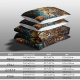 Raphus cucullatus Gold Cheetah Comforter Set King,Tropical African Animal 3D Leopard Bedding Black Bed,Gold Rose Quilt Bedding Cheetah,Leopard King Size Quilt Set Raphus cucullatus