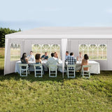 10x30 FT Party Tent, Outdoor Wedding Tents for Parties, Canopy Event Tent with 7 Removable Sidewalls, Waterproof Gazebo Shelter for Birthday Parties, Weddings, BBQs & Events (10X30FT-7Sides White) YYANDC
