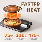 Coffee Mug Warmer & iKago Mug Set, Accurate Temperature Control Smart Heated Mug for Desk, Electric Coffee Warmer with Auto Shut Off & Real-Time Temp Display, Gifts for Men Women, 15oz Ceramic Mug Ikago