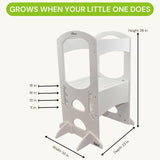 Little Partners Kids Learning Tower Toddler Tower, Adjustable Height Kitchen Step Stool, Encourages Learning, Independence, and Engagement, Safety Climbing Tower for Kitchen Counter (Soft White) Little Partners