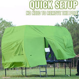 Gardenature 14FT Trampoline Tent for Kids(Tent Only),Fit for 8 Curved Poles Round Trampoline, Trampolien Shade Cover, Trampolien Accessories,Anti-Tear, Green Gardenature