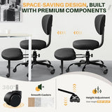 Primy Criss Cross Office Chair - ADHD Cross Legged Chair with Wheels - Adjustable Height Ergonomic Kneeling Desk Chairs for Meditation Yoga Home Office with Backrest, 360°Rotating Footrest - Black Primy