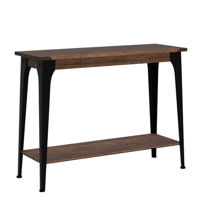 Luxenhome Console Tables for Living Room, 30'' Rustic Entryway Table, Brown/Black Wood Sofa Table Living Room Furniture, Farmhouse Entry Table Living Room, Hallway Table for Entryway