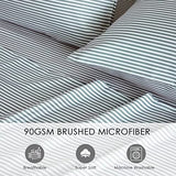 Twin Sheets Set, Grey Striped Bed Sheets Set 3PC - Soft Cooling 1800 Thread Count Printed Sheet, 8 - 17" Deep Pocket Breathes Better, Hypoallergenic Wrinkle Machine Washable Patterned Single Bedding KACEMOO