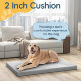 Wooden Dog Crate Furniture,36 Inch Dog Kennel Indoor with Double Doors, Medium Dog Cage with Cushion, Wood Pet House End Table Chew-Resistant for Medium/Small Dog, Grey Redpick